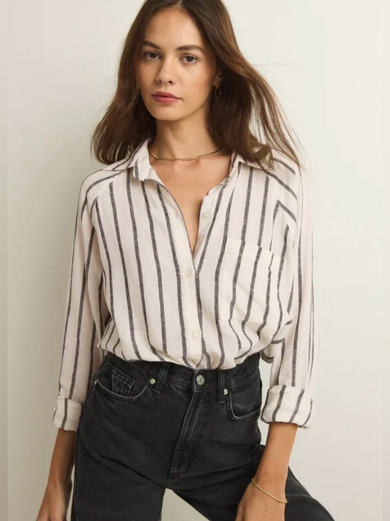 Z Supply Tops - Z-SUPPLY PERFECT LINEN STRIPE TOP